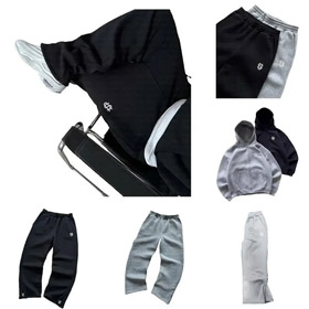 New high-quality small logo embroidered Y2K sweatshirt set  